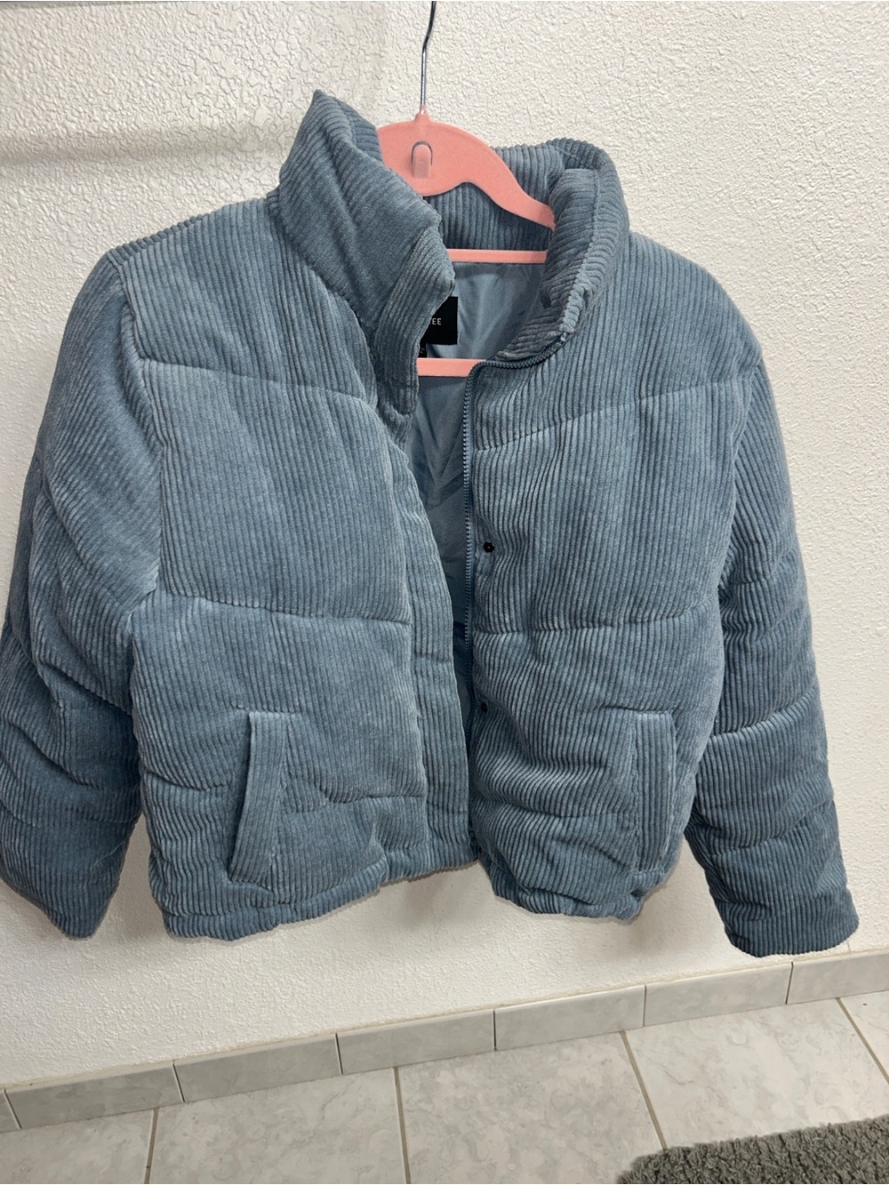 Love Tree Blue Corduroy Puffer